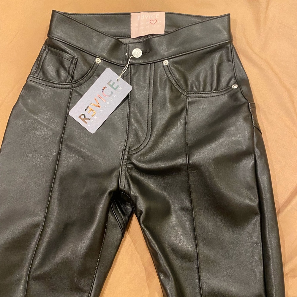 NWT revice leather black jeans Venus flares